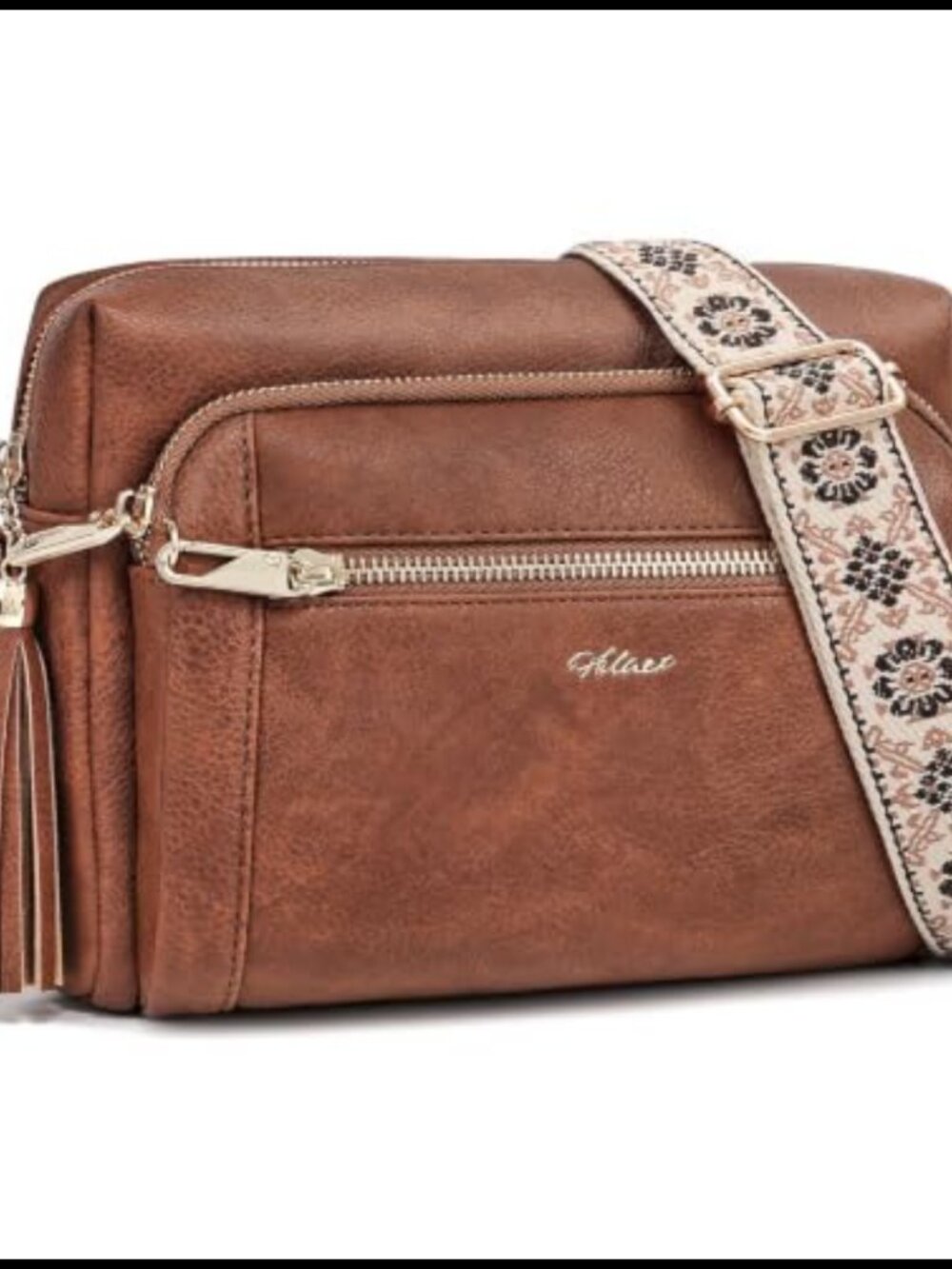 Vegan Leather Crossbody Bag Anti Theft Multi Compartment Purse